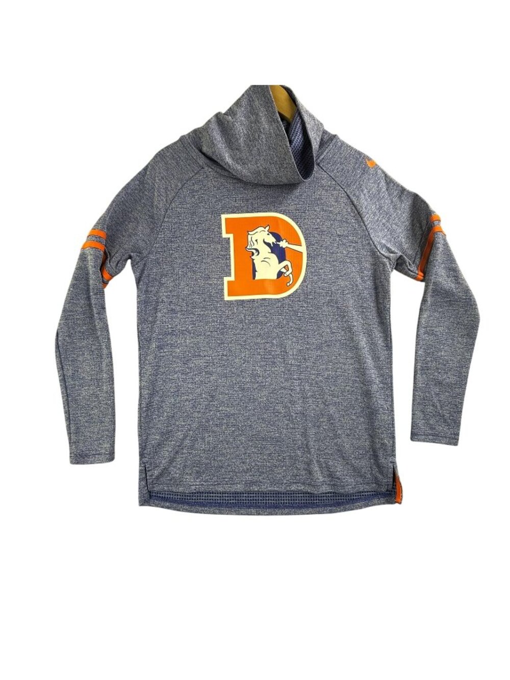Denver Broncos Shirt Mens Small Blue NFL Football Nike Dri Fit Cowl Neck Top